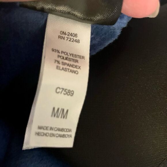 Felina Hoodie Zip-Up Blue Velour Size Medium - Picture 7 of 8